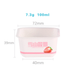 100ml IML Plastic Dessert Cup With Lid And Spoon-Squre Shape,PP-100-72 - Image 2