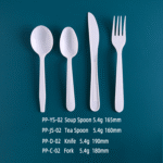 5.4g PP Disposable Plastic Cutlery Set - Knife, Fork,Spoon And Spork White  PP-5.4g - Image 3
