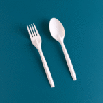 6.7” Corn Starch Disposable Cutlery Set - Knife, Fork,Spoon And Spork White  Bio-6.7” - 图片 3