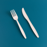 8” Corn Starch Disposable Cutlery Set - Knife, Fork,Spoon And Spork White  Bio-8” - Image 3