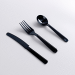 4.2g PS Disposable Plastic Cutlery Set - Knife, Fork,Spoon And Spork Black  PS-74 - Image 4