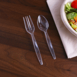 5” PS Disposable Plastic Cutlery Set - Knife, Fork,Spoon And Spork Clear  PS-5” - Image 4