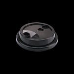 80mm PP Plastic Cup Lids With Heart Stopper - Light Black/White,PP-80F-03 - Image 2