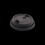 80mm PP Plastic Cup Lids With Heart Stopper - Matte Black/White,PP-80F-02 - Image 2