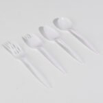 2.5g PP Disposable Plastic Cutlery Set - Knife, Fork,Spoon And Spork White  PP-2.5g