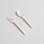 4” Corn Starch Disposable Cutlery Set - Fork,Spoon And Spork White  Bio-4”