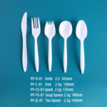 2.5g PP Disposable Plastic Cutlery Set - Knife, Fork,Spoon And Spork White  PP-2.5g - Image 2