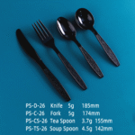5g PS Disposable Plastic Cutlery Set - Knife, Fork,Spoon And Spork Black  PS-26 - Image 2