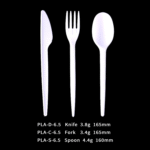 6.5g PLA Cutlery Set - Knife, Fork,Spoon And Spork White PLA-6.5g – Bild 2