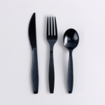 ⁦5g PS Disposable Plastic Cutlery Set - Knife, Fork,Spoon And Spork Black  PS-44⁩ - الصورة ⁦2⁩
