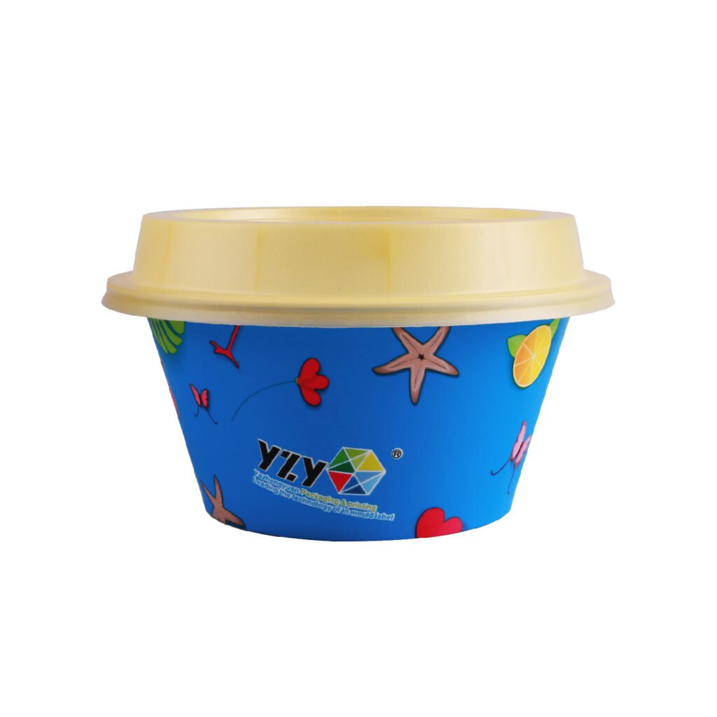 325ml IML Plastic Food Grade Yogurt Packaging Cup with Lid